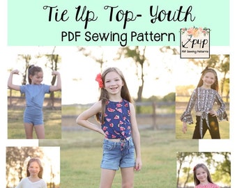 Tie Up Top - Youth | PDF Sewing Pattern, Youth Sizes 3M - 14