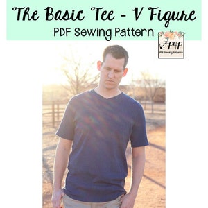 The Basic Tee - V Figure | PDF Sewing Pattern, Adult Sizes XXS - 3XL