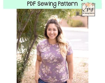 The Basic Tee - Hourglass | PDF Sewing Pattern, Adult Sizes XXS - Plus 3X