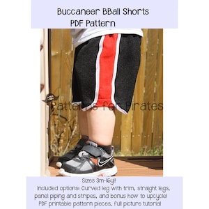 Buccaneer BBall Shorts | PDF Sewing Pattern, Youth Sizes 3M - 16