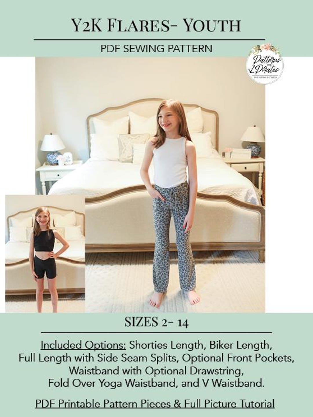 Y2K Flares - Youth | PDF Sewing Pattern, Youth Sizes 2 - 14 - Etsy Canada