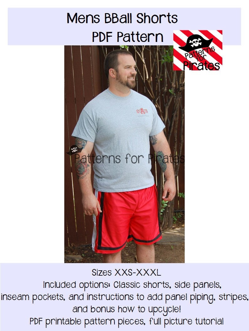 Mens Bball Shorts Sewing PDF Pattern Sizes XXS XXL for Boys or Adult Men Modern Stylish Comfortable Workout Wear Etsy UK