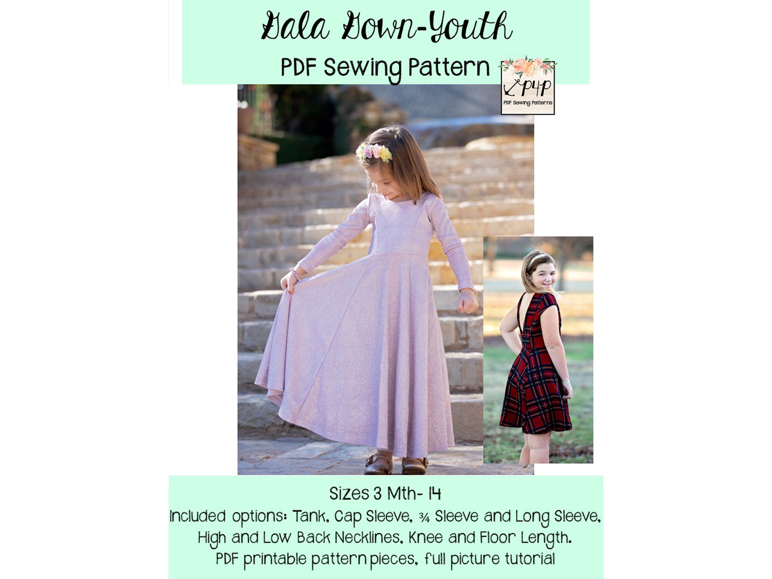Gala Gown - Youth | PDF Sewing Pattern, Youth Sizes 3M - 14