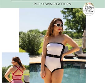 Maillot de bain Palm Springs | Patron de couture PDF, tailles adultes XXS à plus 5X