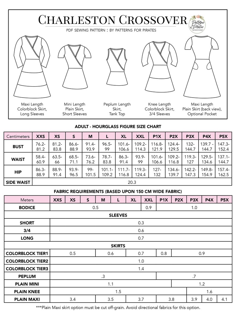 Charleston Crossover | PDF Sewing Pattern, Adult Sizes XXS - Plus 5X - Etsy