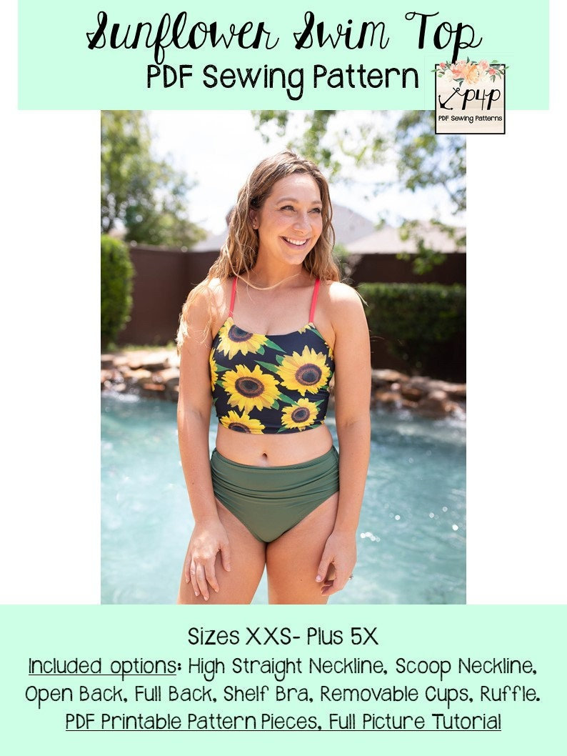 Sewing Pattern MIX5L for LARGE Sizes Tankini Bra Support Panty