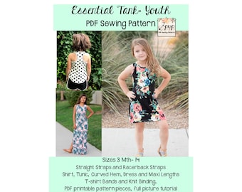 Essential Tank - Youth | PDF Sewing Pattern, Youth Sizes 3M - 14
