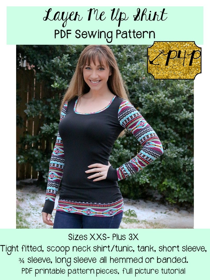 Tunic T-Shirt DXF Block Pattern Size Medium Download (women)