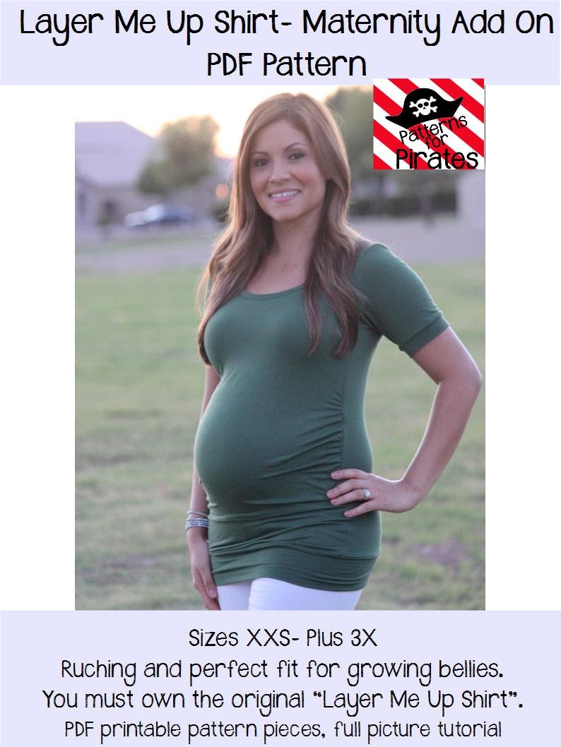 Layer Me up Shirt MATERNITY Add On Tunic Sewing PDF Pattern - Etsy