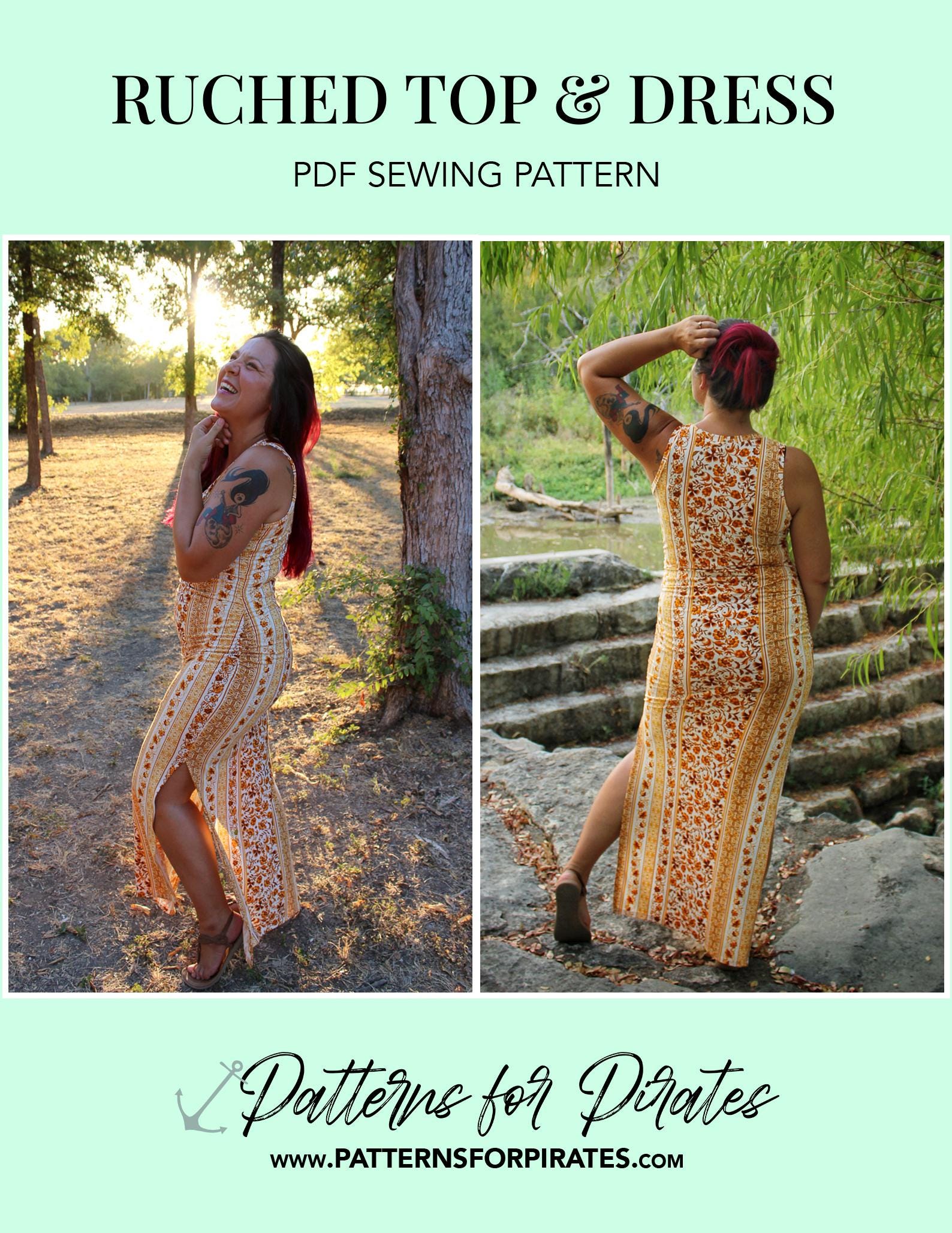 ruched top dress pattern Olivia Ruched Top Dress PDF Sewing Pattern Size 4-24(UK)
