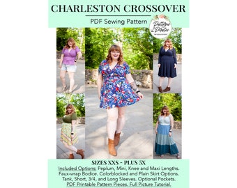 Charleston Crossover | PDF Sewing Pattern, Adult Sizes XXS - Plus 5X