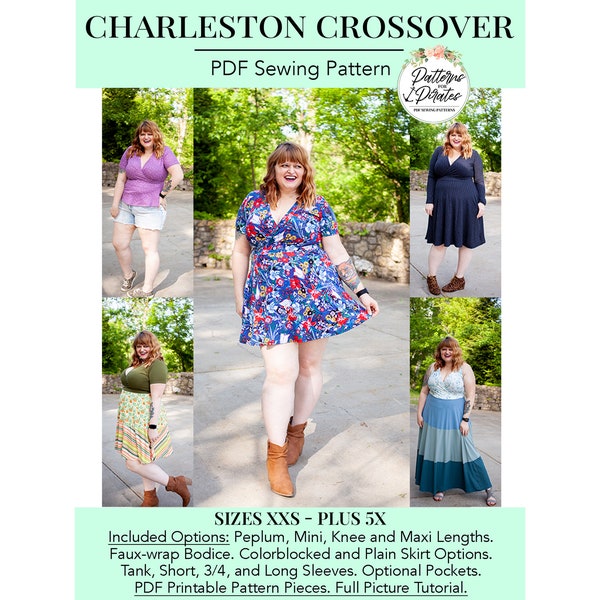 Charleston Crossover | PDF Sewing Pattern, Adult Sizes XXS - Plus 5X