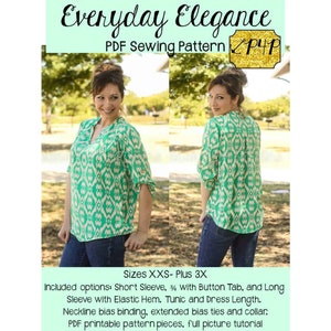 Everyday Elegance | PDF Sewing Pattern, Adult Sizes XXS - Plus 3X
