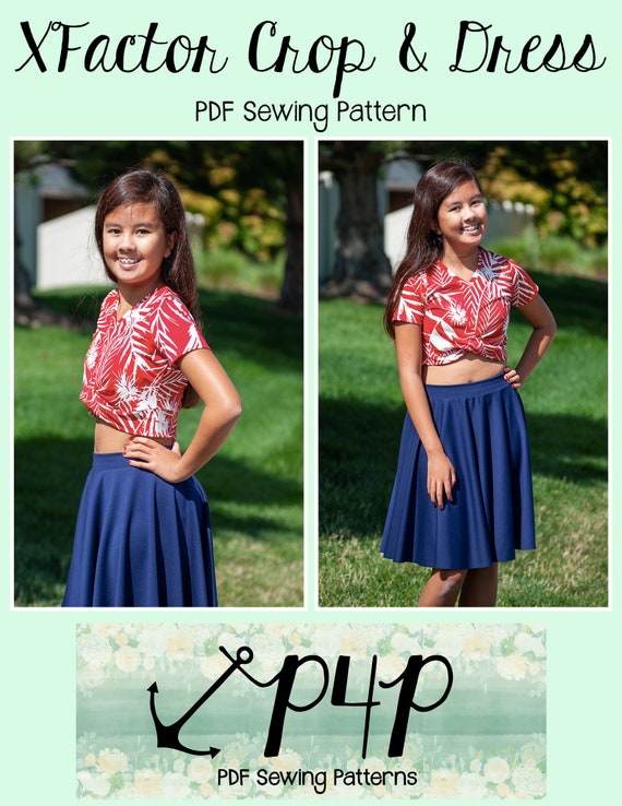 X Factor Crop & Dress Youth PDF Sewing Pattern, Youth Sizes 3M 14 -   Ireland