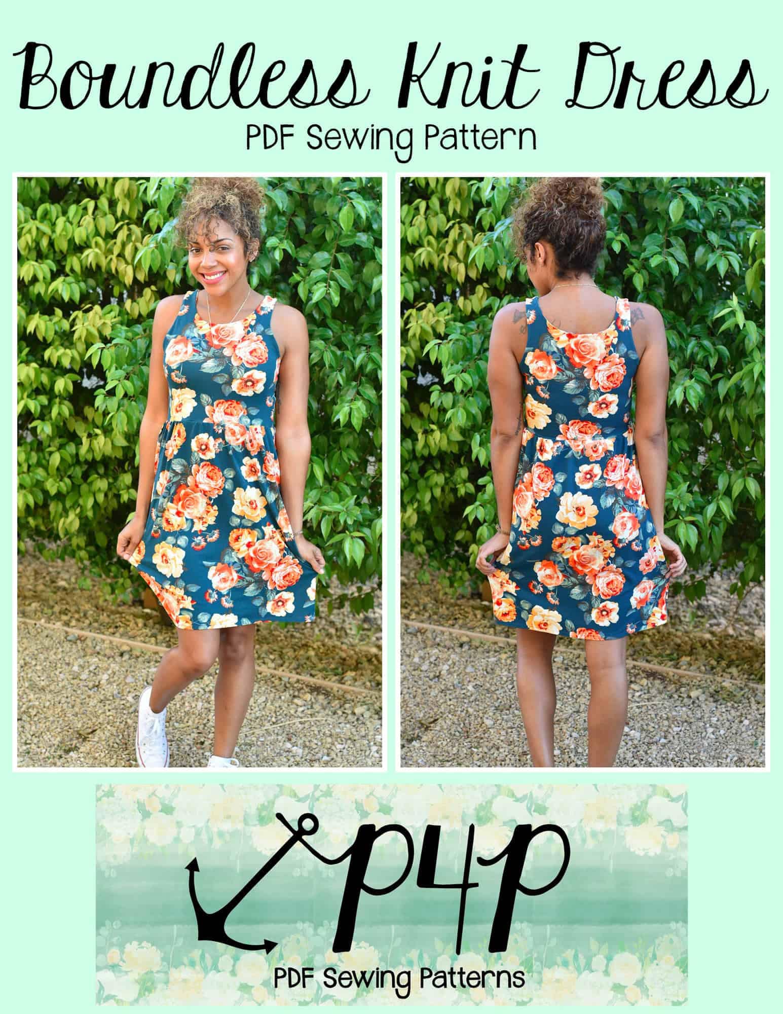 boundless knit dress pattern Boundless Knit Dress | PDF Sewing Pattern, Adult Sizes XXS - Plus 3X