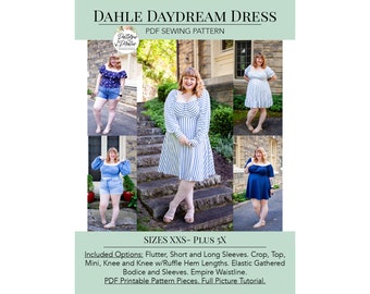 Dahle Daydream Dress | PDF Sewing Pattern, Adult Sizes XXS - Plus 5X