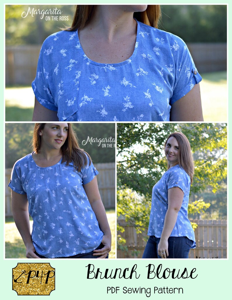 Brunch Simple Patterns Brunch Blouse | PDF Sewing Pattern, Adult Sizes XXS - Plus 3X - Etsy