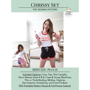 Chrissy Set | PDF Sewing Pattern, Adult Sizes XXS - Plus 5X