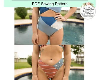Bas de bikini Brizo | Patron de couture PDF, tailles adultes XXS à plus 5X