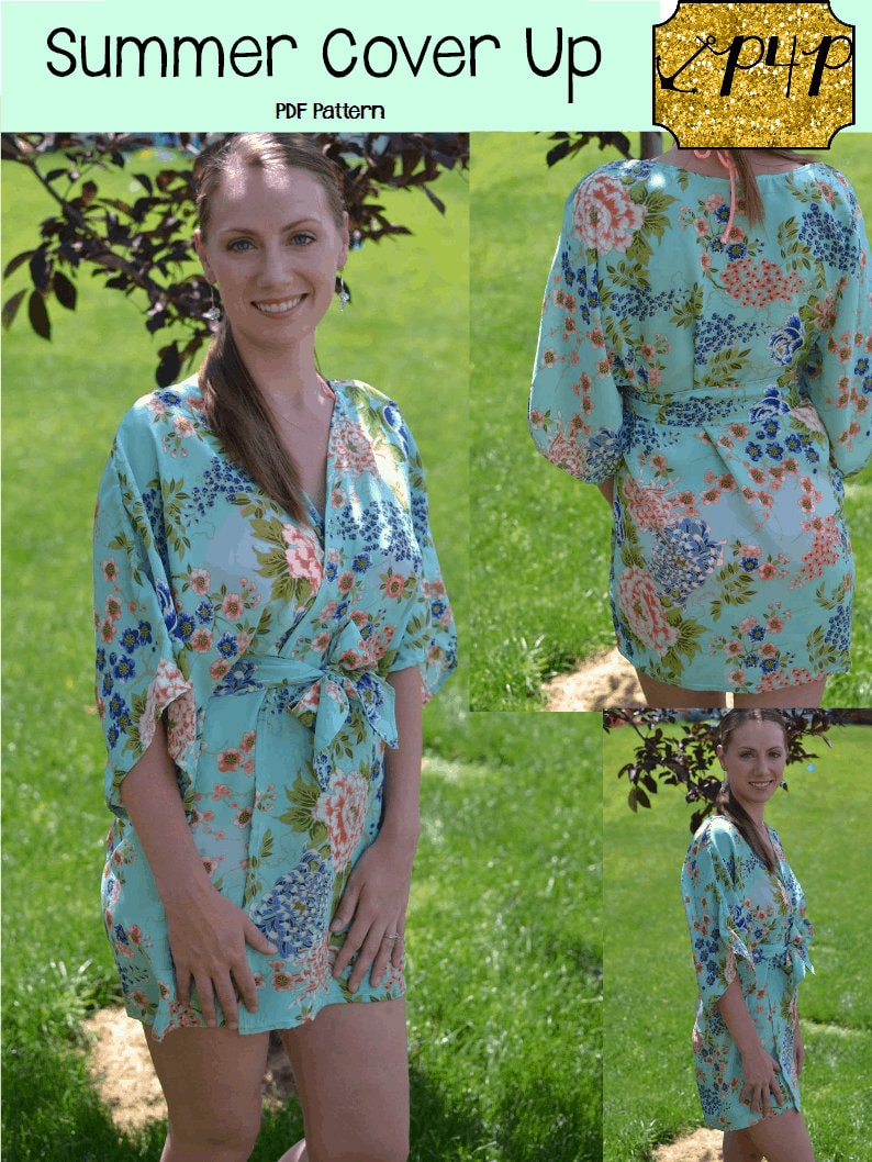 Summer Cover up PDF Sewing Pattern, Adult Sizes XXS Plus 3X Etsy