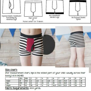 Pirates' Booty Boxer Brief Sewing PDF Pattern Sizes 12/18mth to 14 image 5