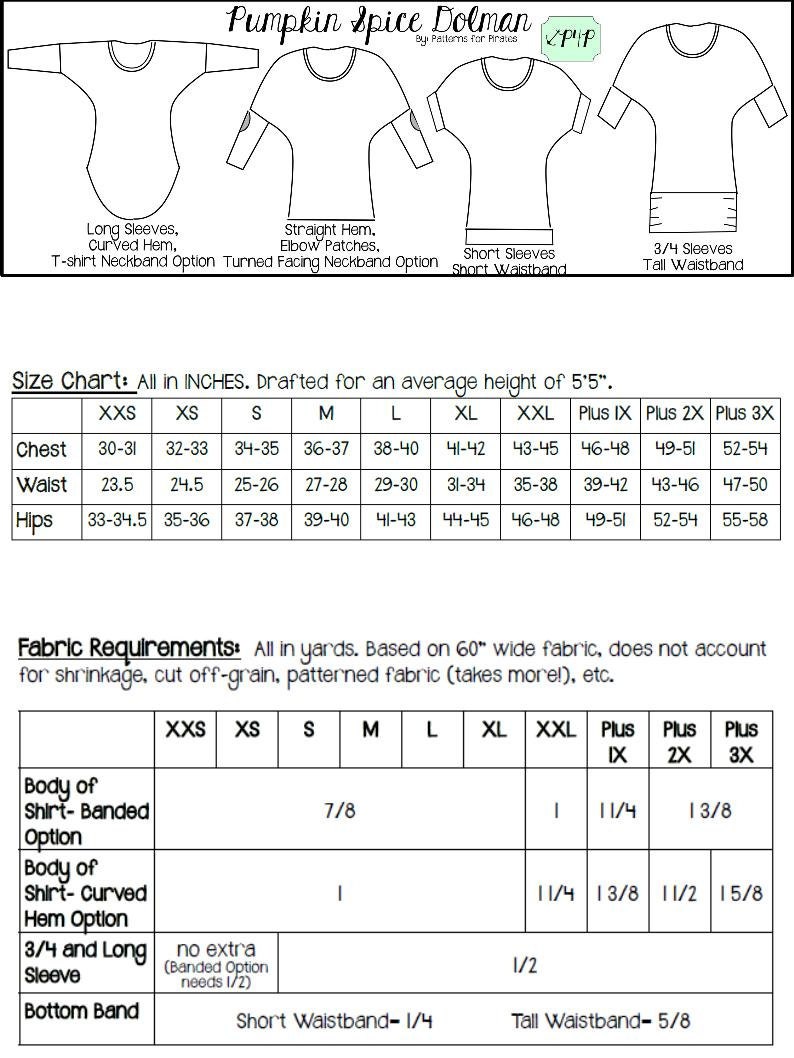 Pumpkin Spice Dolman Shirt für Frauen PDF Schnittmuster Größen XXS-XXL Strick, Top, Tunika Modern, Stylish, Langarm Bild 5