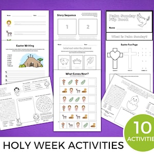 Holy Week Kids Activity Printable, Palm Sunday Activity, Easter Activities, Sunday School Craft, Easter Story, Palm Sunday Craft
