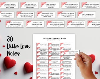 Valentine's Day Printable Love Notes, 30 Pack (Digital Download)