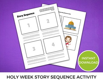 Palm Sunday Story Sequence Activity, Cut & Paste Printable (Digital Download)