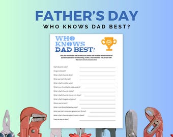 Who Knows Dad Best Game, Father's Day Printable (Digital Download)