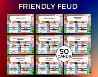 Juego de trivia sobre disputas amistosas, noche de juegos en familia (imprimible)
