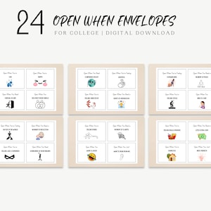 Open When Letter Digital Download, Survival Kit, Care Package, Custom Envelopes