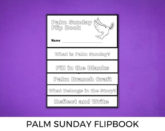 Palm Sunday Story Flipbook, Coloring & Craft Activity (Digital Download)