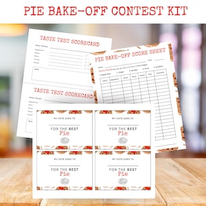 Pie Bake-off Contest Kit – Printable Ballots, Scorecards & Certificates – Bake-off, Family or School Event – Instant Download