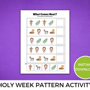 Palm Sunday Pattern Activity Printable, Palm Sunday Activity, Easter Activities, Sunday School Craft, Easter Story, Palm Sunday Craft