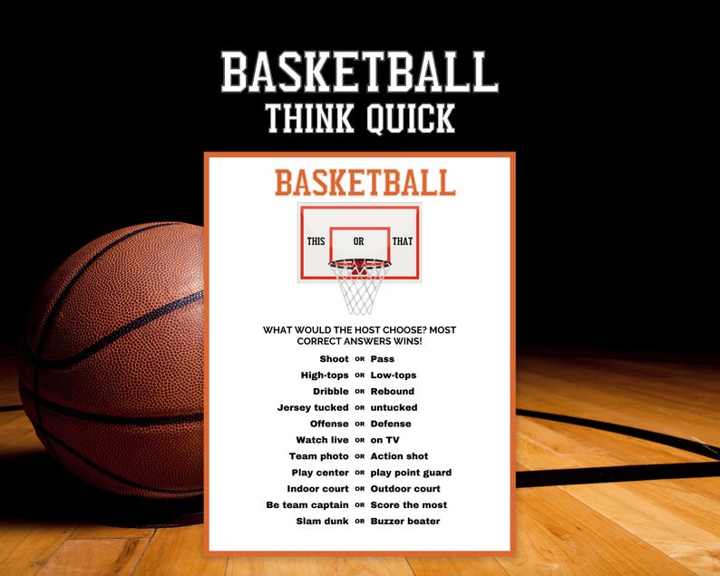 Basketball This or That Game, Team Trivia (digital Download) - Etsy