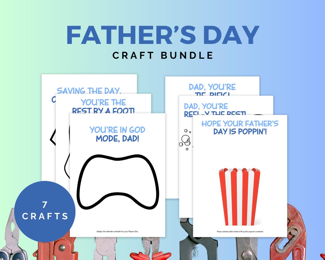 Father's Day Craft Bundle, 7 Printable Kid Activities (digital Download ...