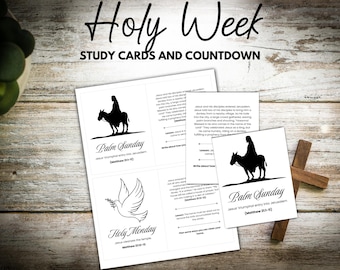 Holy Week Study Cards, Easter Bible Study (Printable)
