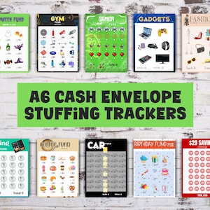 Cash Envelope Stuffing Trackers Printable, Zipper Wallet, Low Income Savings, A6 Binder, Cash Binder, Budget Planning, Cash Envelope Wallet