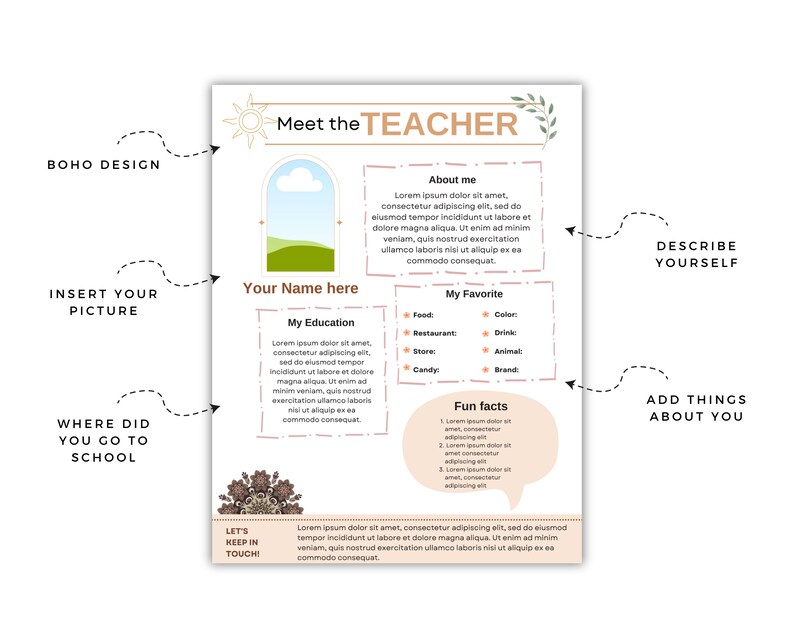Meet the Teacher Canva Template Boho - Etsy