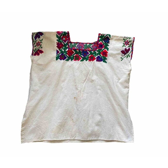 Vintage Peasant Top Hungarian Blouse Authentic Em… - image 1