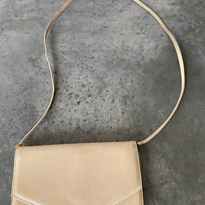Vintage Bally Cream Leather Purse Shoulder Bag 10” x 6”