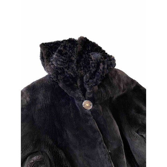 Vintage Razook’s Coat Tissavel Faux Fur Brown Hoo… - image 4