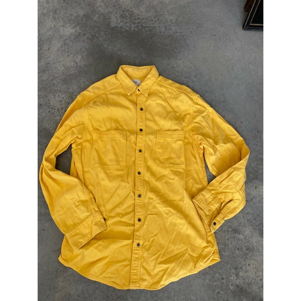 Mens Yellow Button Down Shirt Etsy