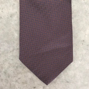 Battistoni Silk Chevron Print Mens Tie Necktie