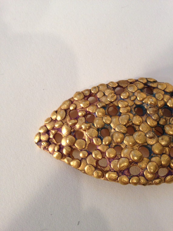 Vermeil 24K Gold on Sterling Silver Gold Brooch b… - image 2