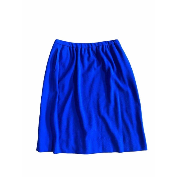 Vintage Bleyle Skirt Royal Blue Wool Pencil Mid L… - image 1