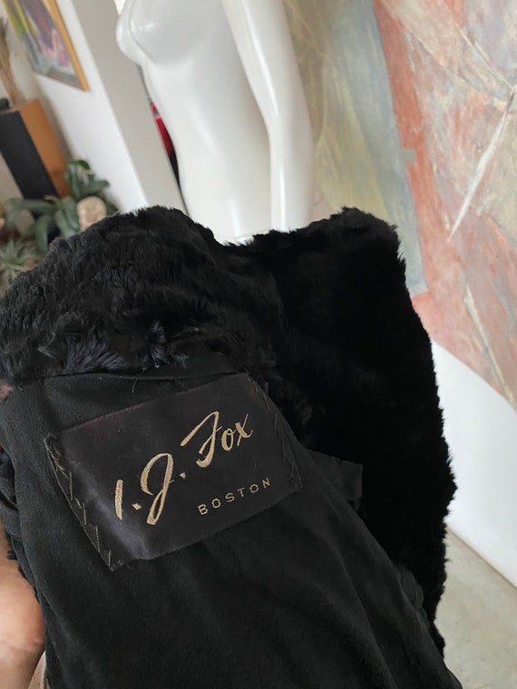 Vintage I.J. Fox Black Persian Lamb & Mink Fur Wo… - image 3