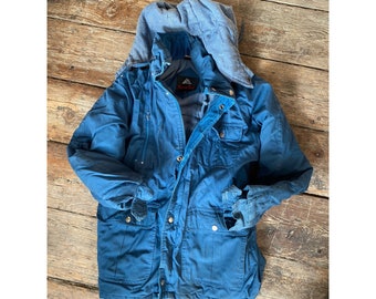 Vintage Yukon Trail Boys Jacket Coat Blue Cargo Pocketed Size 16