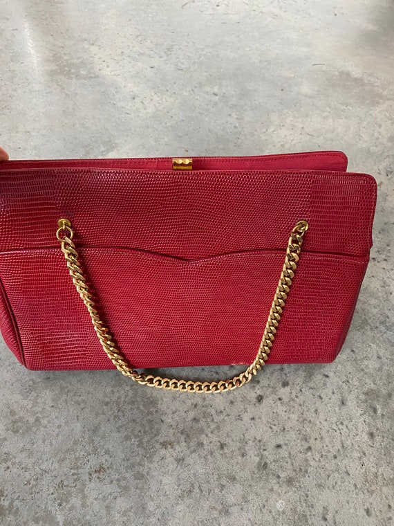 Vintage 1960s Don Lester New York Red Leather Liz… - image 3